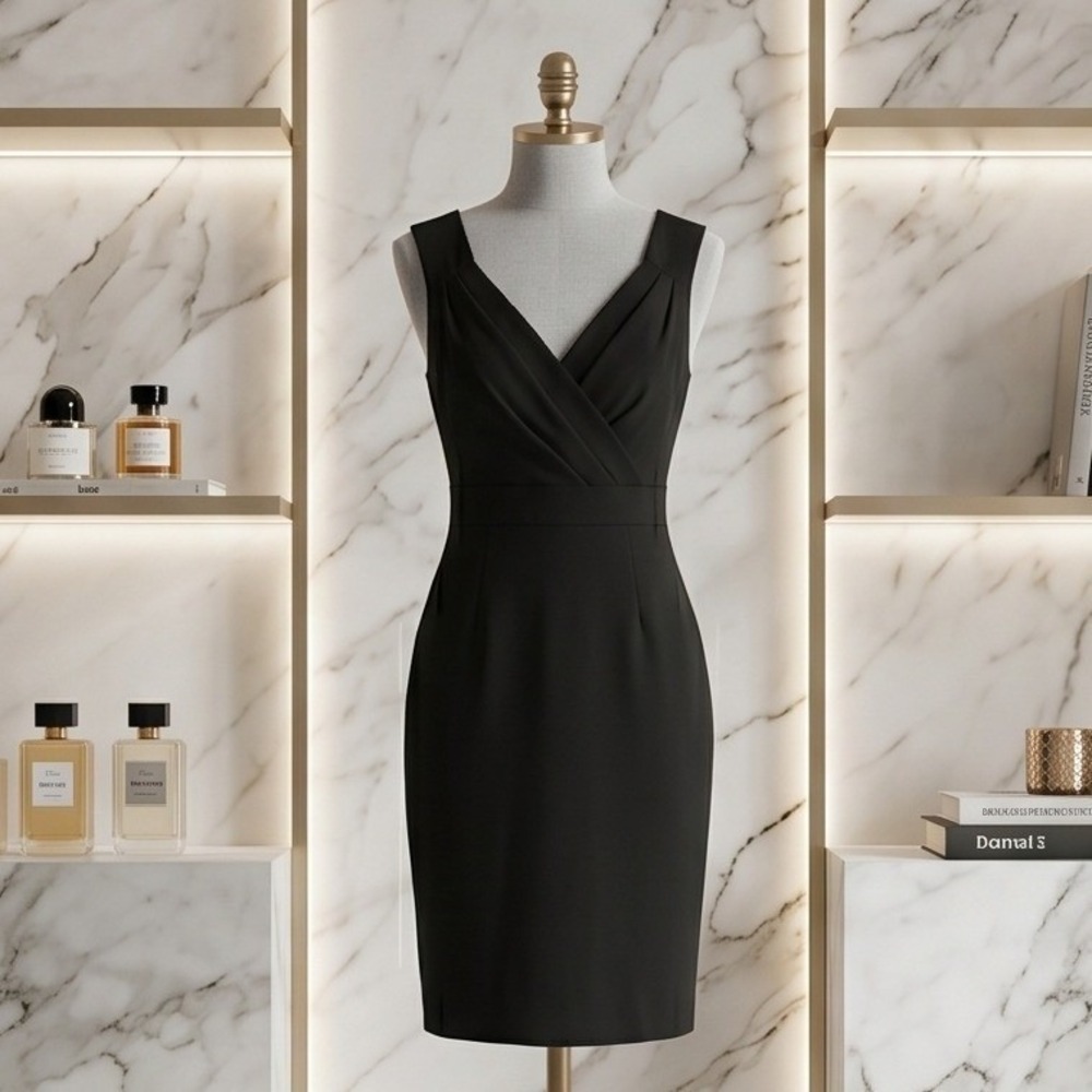 Grace Karin Womens Black V-Neck Surplice Sheath Cocktail Dress NWT